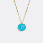 Minimalist Enamel Cross Pendant