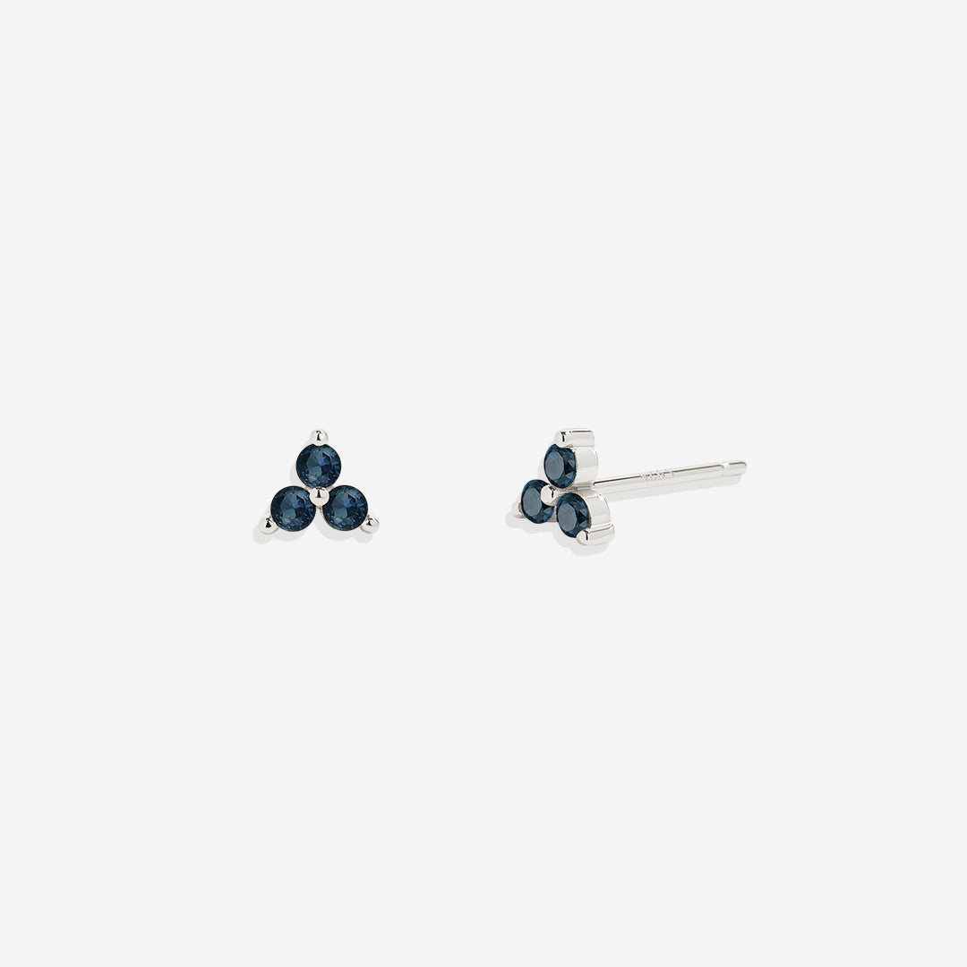 Trinity Birthstone Stud Earrings