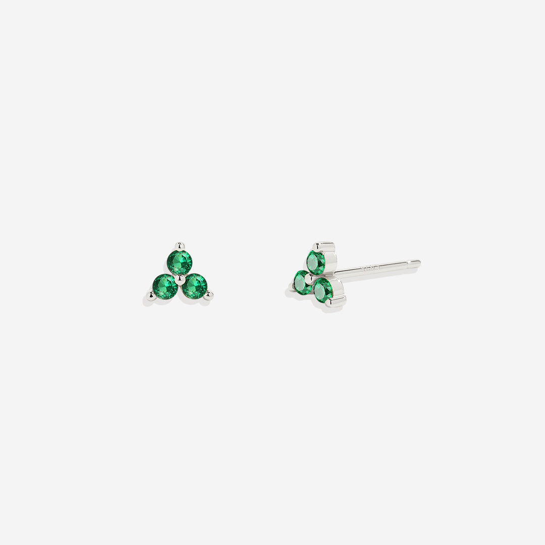 Trinity Birthstone Stud Earrings