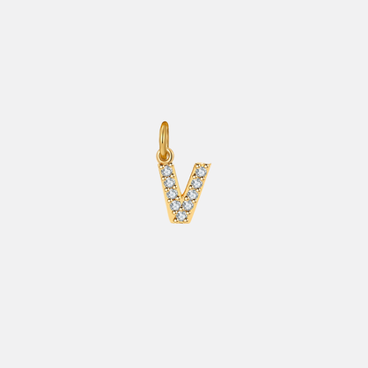 Dainty Pave Initial Charm