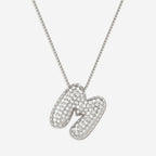 Pave Bubble Initial Necklace