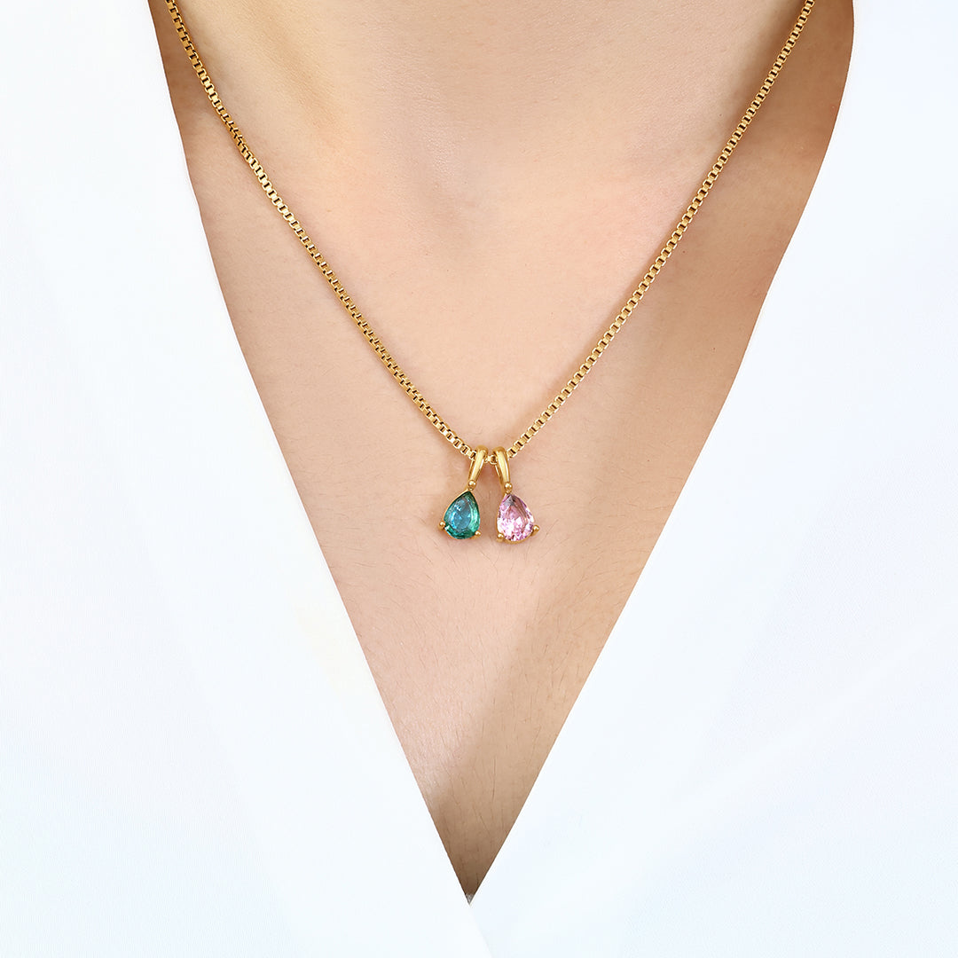 Personalized Multi-Birthstone Necklace