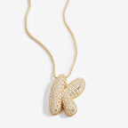 Pave Bubble Initial Necklace