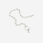 Mint Paperclip Bracelet with Pave Initial Charm