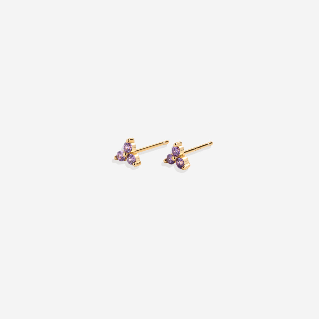 Trinity Birthstone Stud Earrings