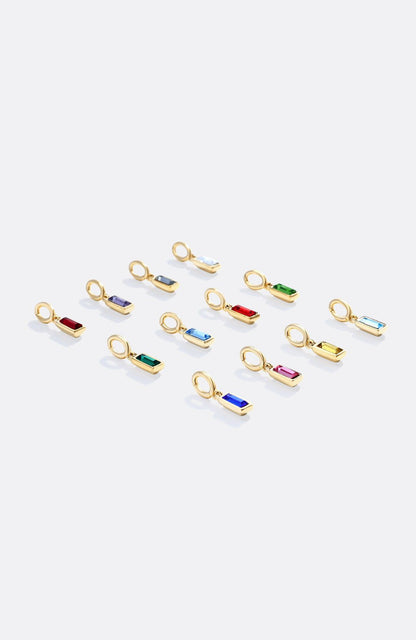 Dainty Baguette Birthstone Charm