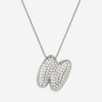 Pave Bubble Initial Necklace