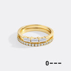 Morse Code and Micro Pave Eternity Ring Stacking Set