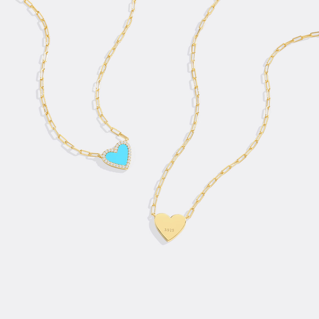 Dainty Heart Paperclip Necklace