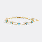 Paperclip Bracelet with Gemstone Accents