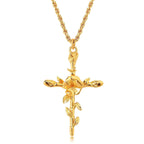 Floral Cross Pendant Necklace