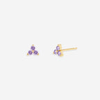 Trinity Birthstone Stud Earrings