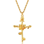 Floral Cross Pendant Necklace