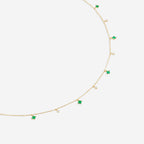Princess-Cut Emerald Station Necklace