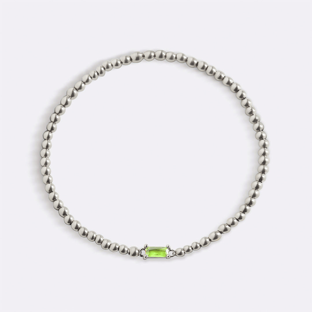 Sterling Silver Beaded Birthstone Bracelet