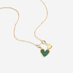 Malachite Heart Initial Necklace
