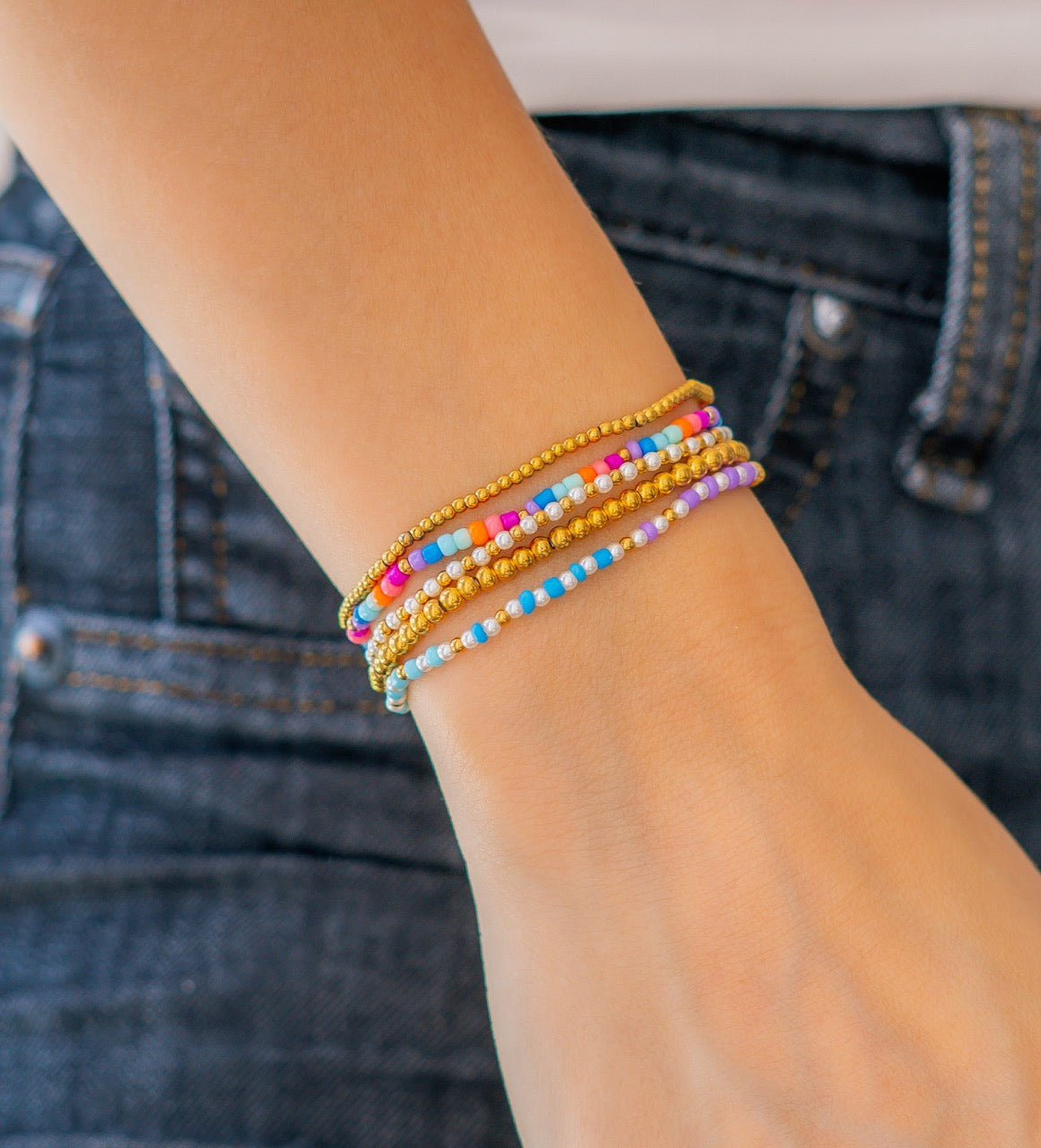 Summer Beaded Bracelet Stacking Set