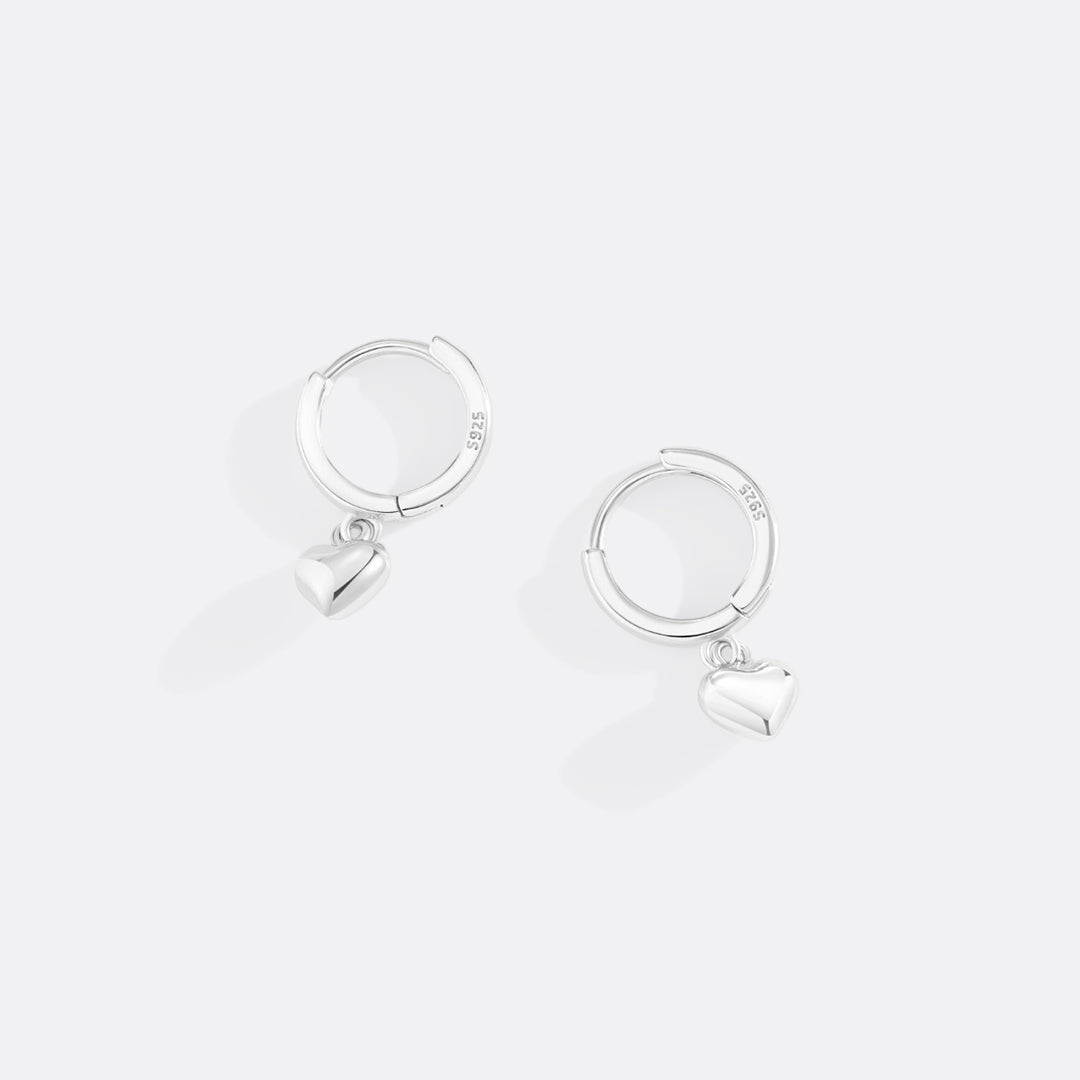 Dainty Heart Hoop Earrings