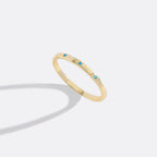 Narrow Textured Gold Birthstone Band