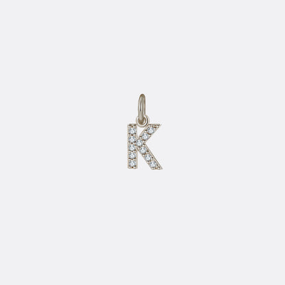 Dainty Pave Initial Charm