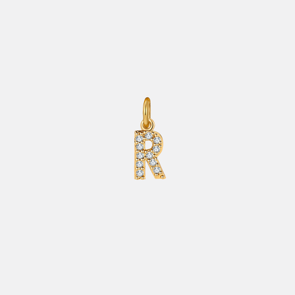 Dainty Pave Initial Charm
