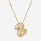 Pave Bubble Initial Necklace