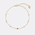 June Birthstone Station Bracelet