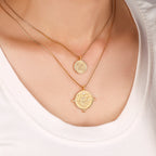 Layered Evil Eye Coin Necklace