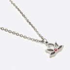 Mini Lotus Birthstone Pendant Necklace