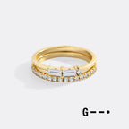 Morse Code and Micro Pave Eternity Ring Stacking Set