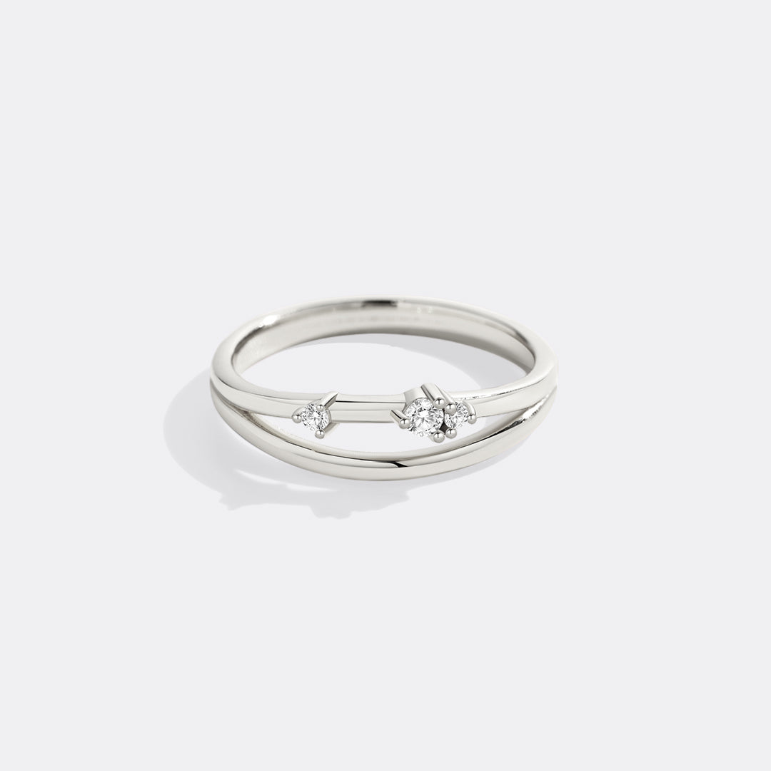 Crescent Moon Diamond Ring