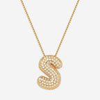 Pave Bubble Initial Necklace