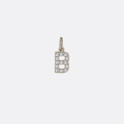 Dainty Pave Initial Charm