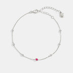July Birthstone Station Bracelet
