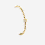 Gold Beaded Block Initial Bracelet