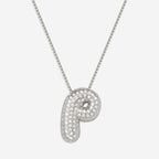 Pave Bubble Initial Necklace