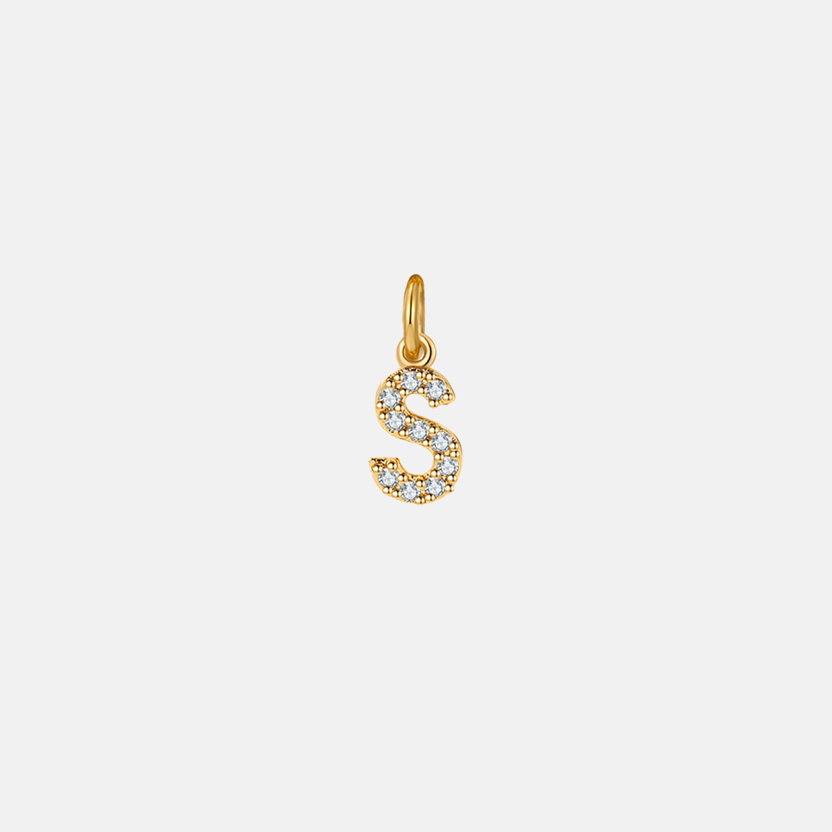 Dainty Pave Initial Charm