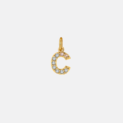 Dainty Pave Initial Charm