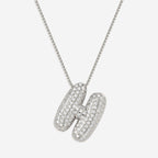 Pave Bubble Initial Necklace