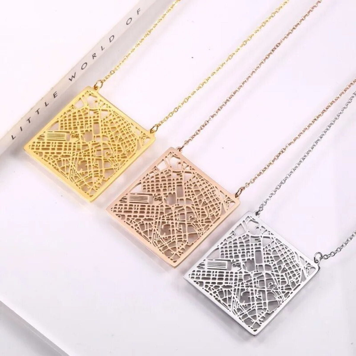 Custom Map Pendant Necklace