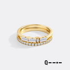Morse Code and Micro Pave Eternity Ring Stacking Set