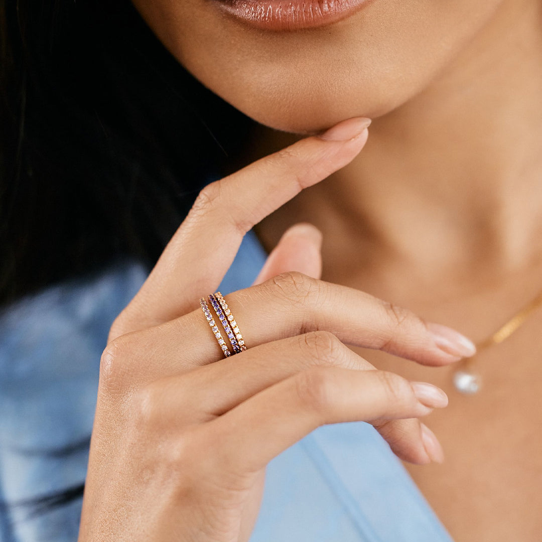 July Birthstone Eternity Stacking Ring
