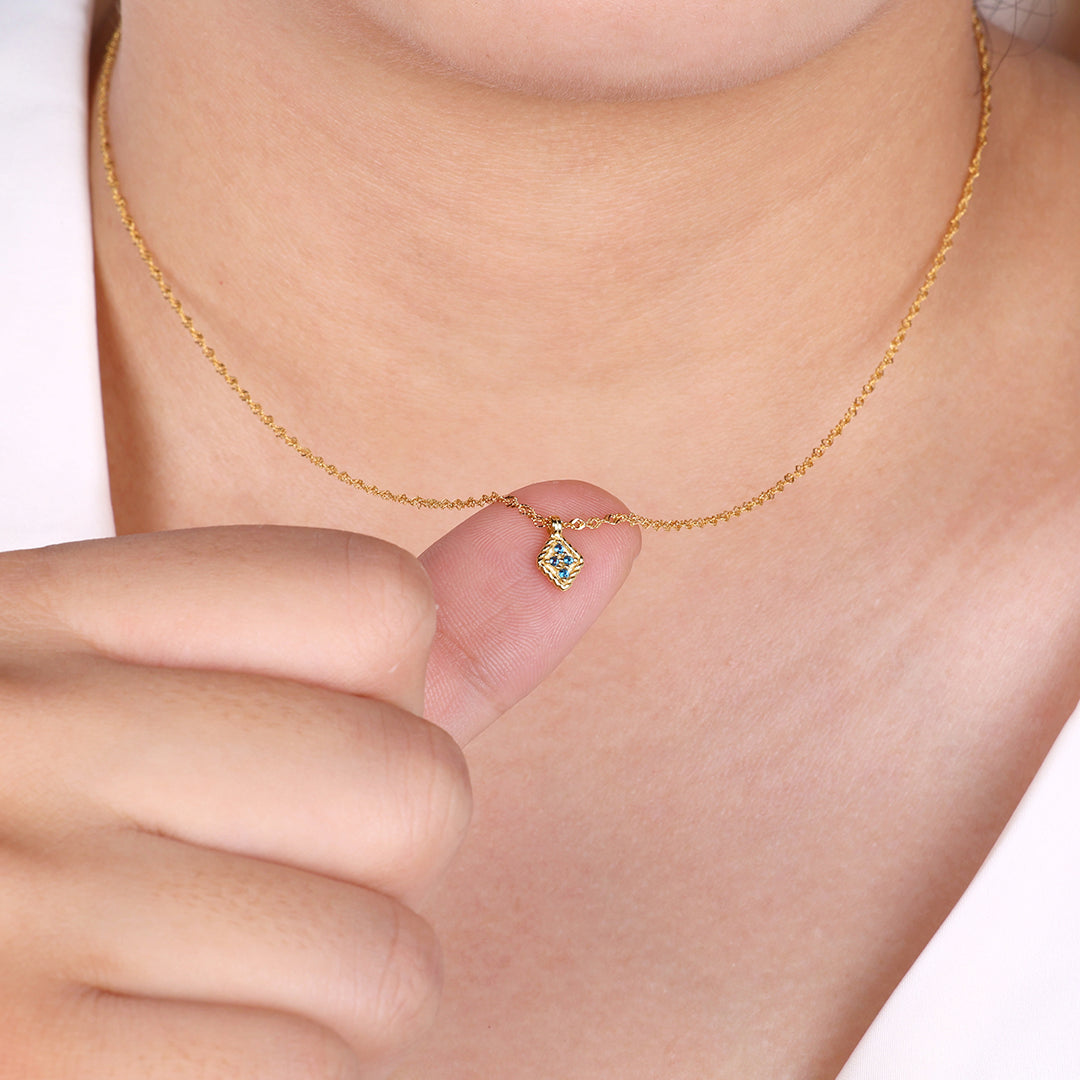 Dainty Birthstone Kite Necklace