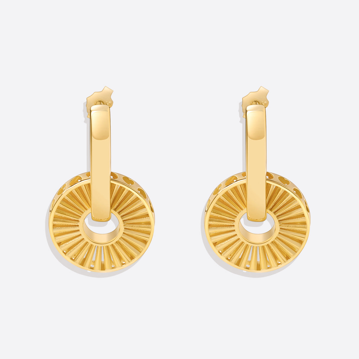 Gold Burst Drop Earrings