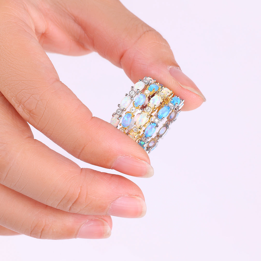 Eternity Fire Opal Ring