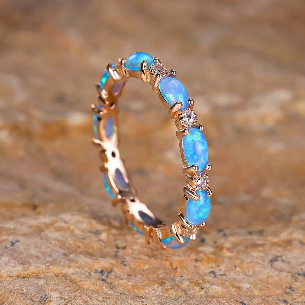 Eternity Fire Opal Ring