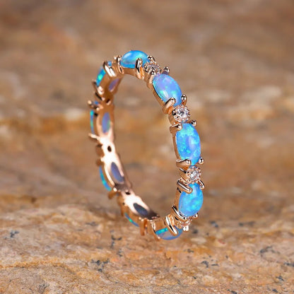 Eternity Fire Opal Ring