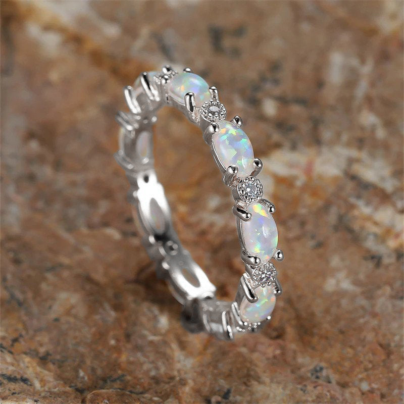 Eternity Fire Opal Ring