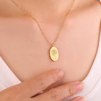 Gold Birth Flower Pendant Necklace