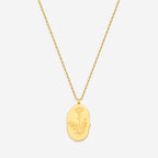 Gold Birth Flower Pendant Necklace